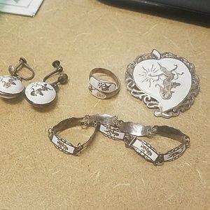 Vintage Siam Silver jewelry set